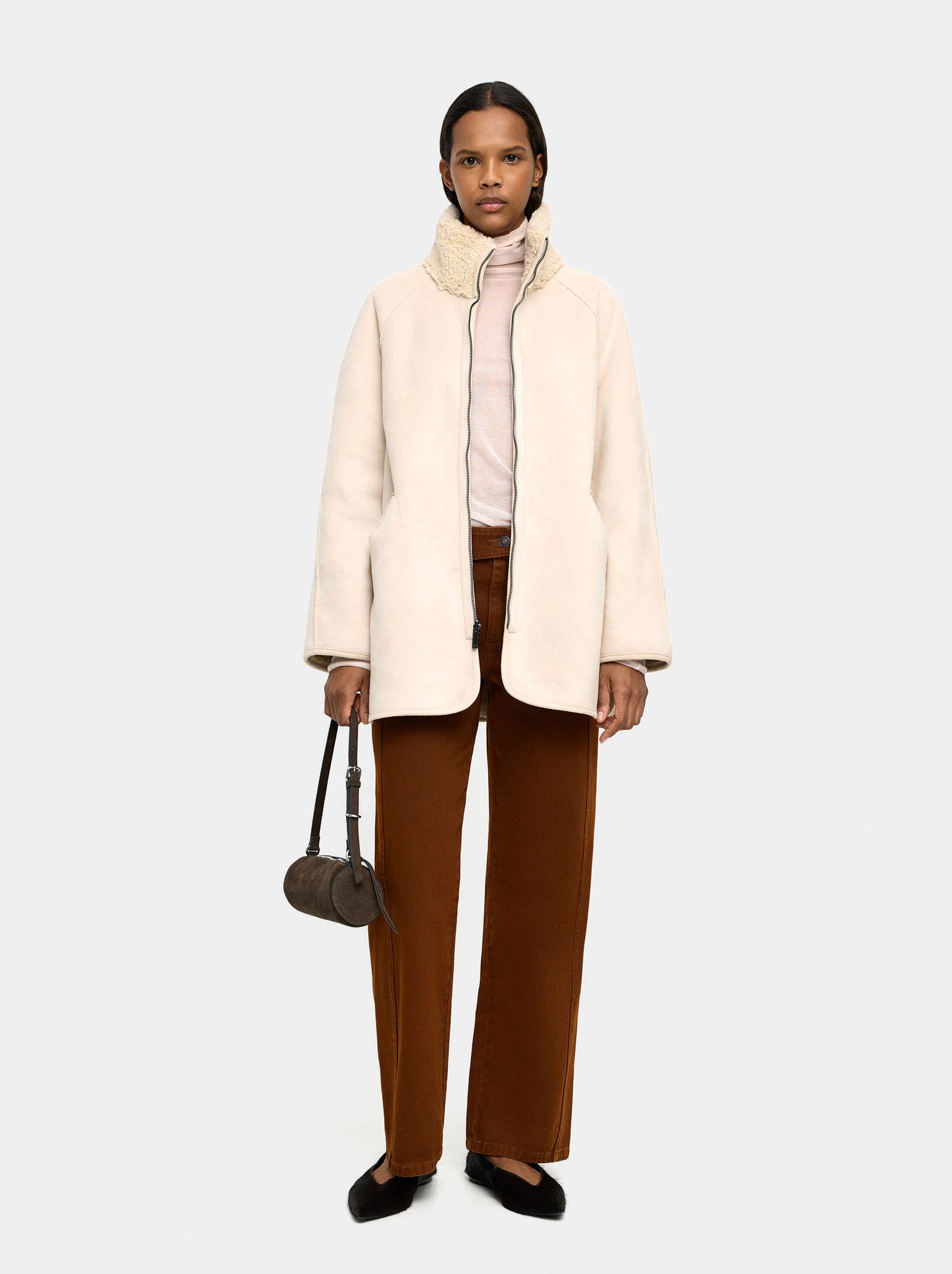 Chaqueta efecto piel reversible