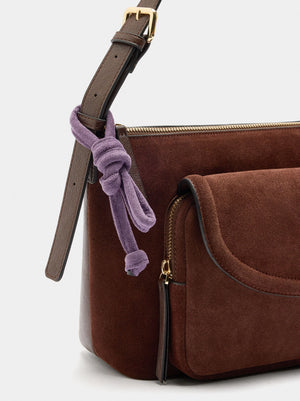 Bolso de hombro con piel