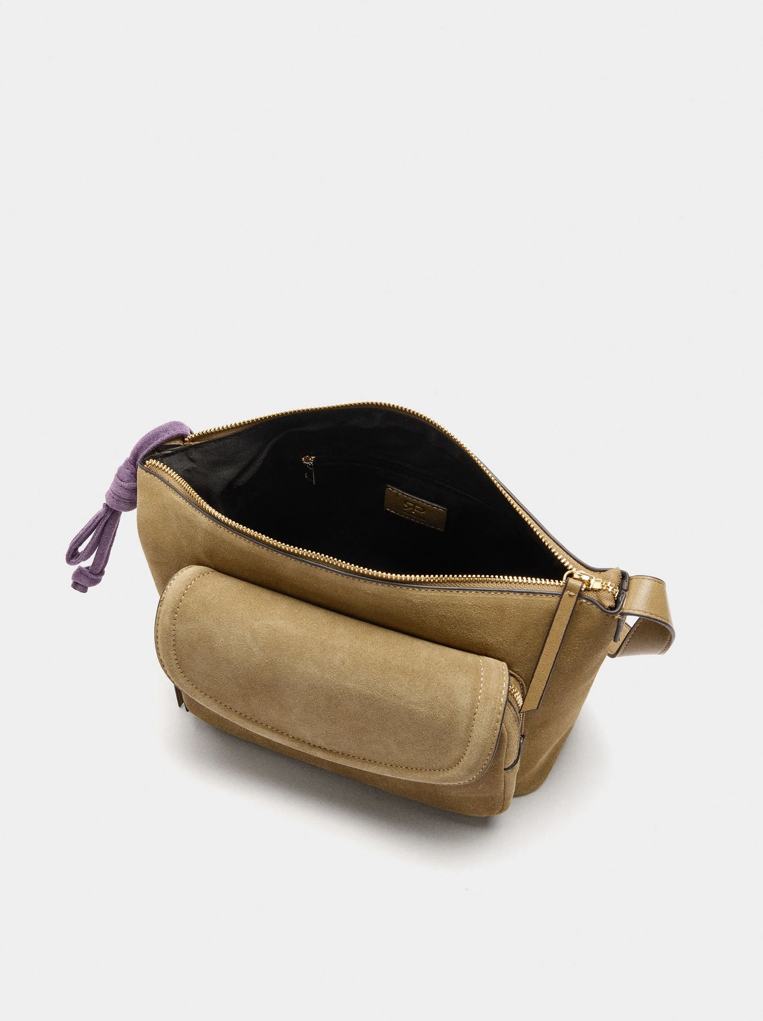 Bolso de hombro con piel