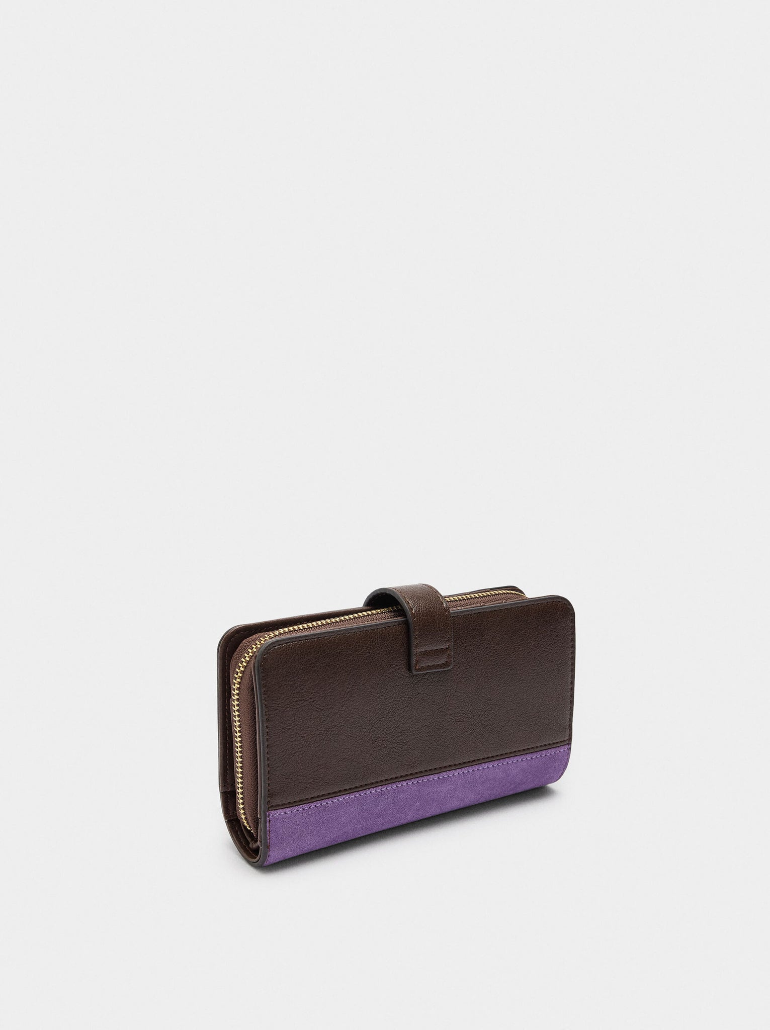 Cartera de piel de contraste