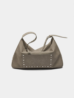 Bolso de mano efecto piel con tachuelas
