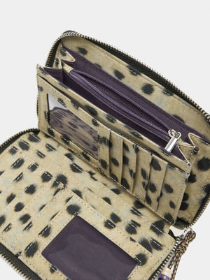 Cartera de nylon estampado animal