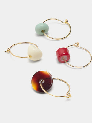 Set de aros cuentas multiformas