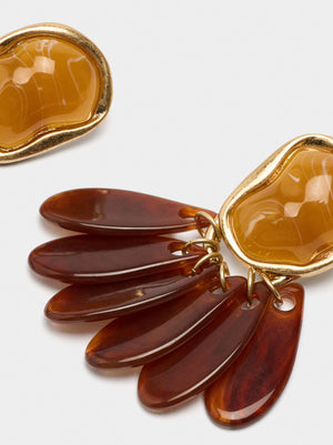 Pendientes largos de efecto piedra