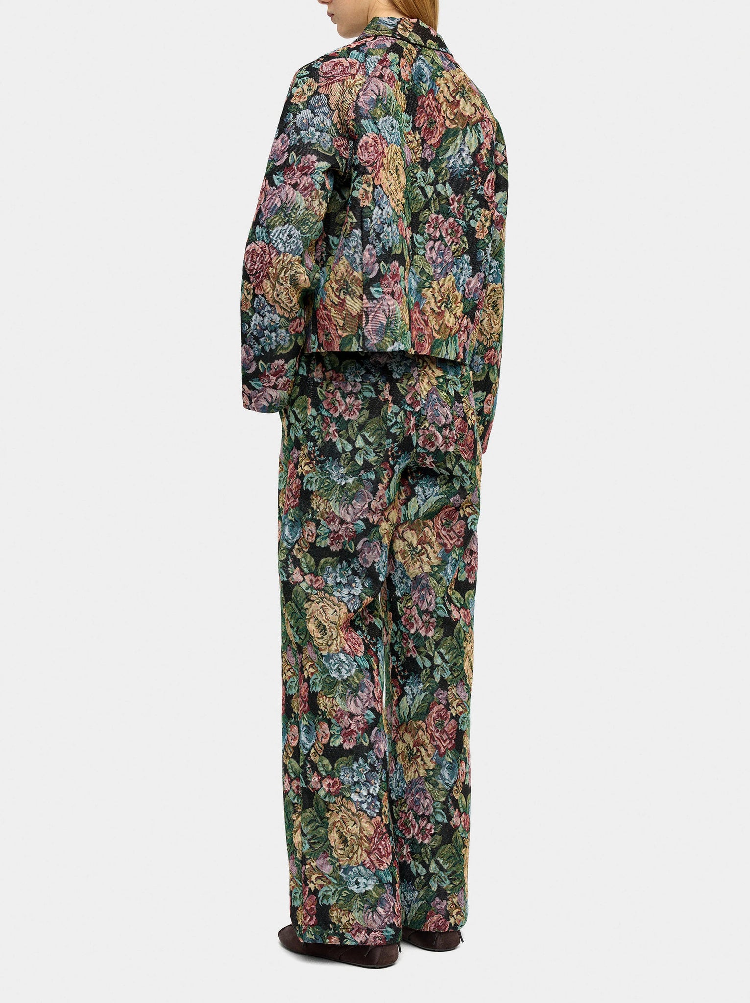 Pantalón jacquard floral