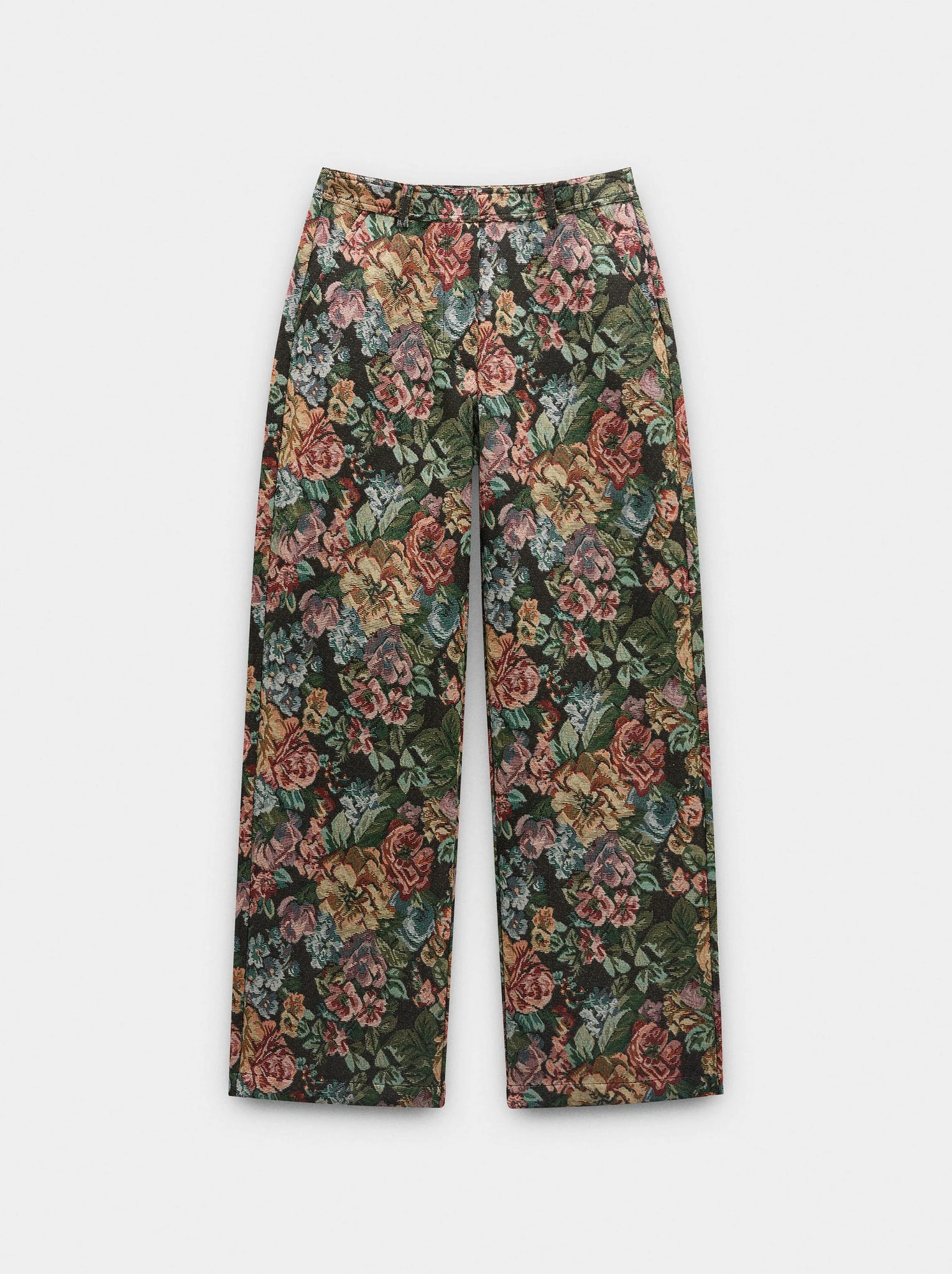 Pantalón jacquard floral