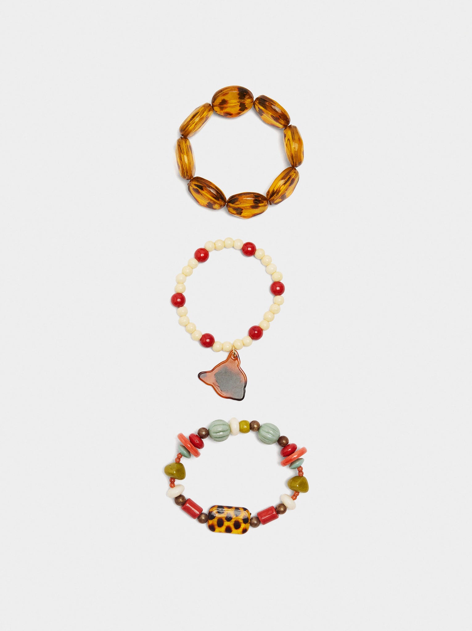 Set de pulseras efecto carey