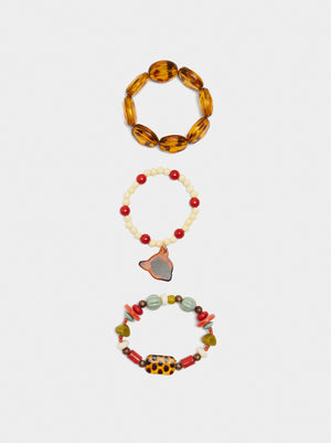 Set de pulseras efecto carey