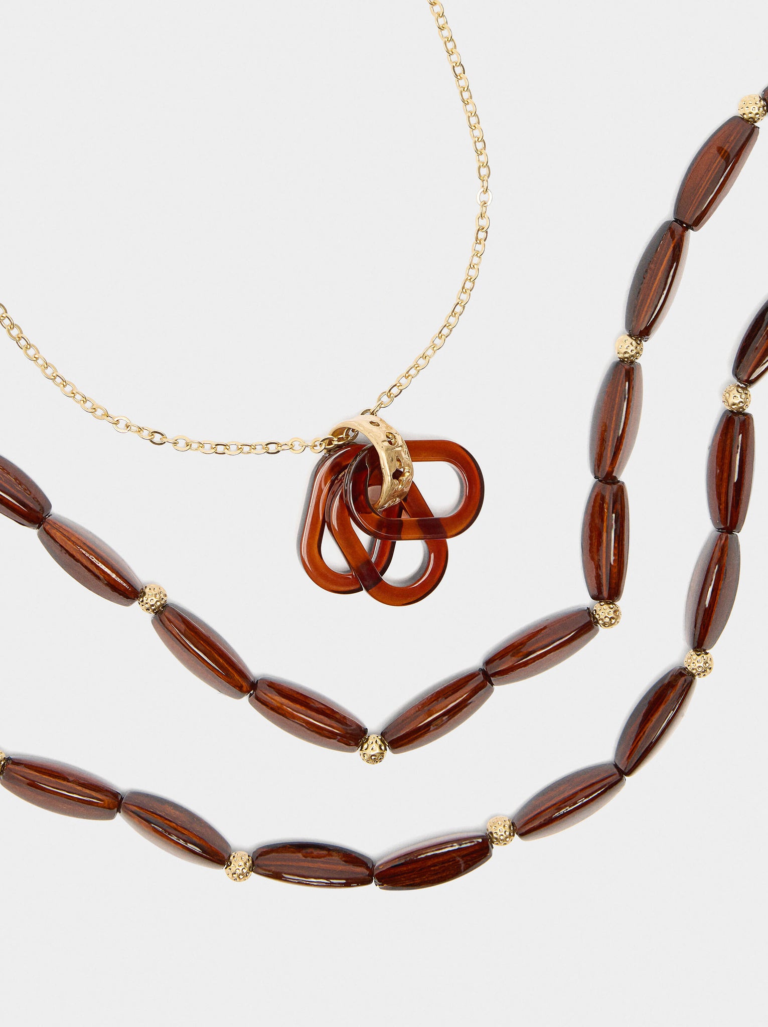 Collar largo doble efecto piedra
