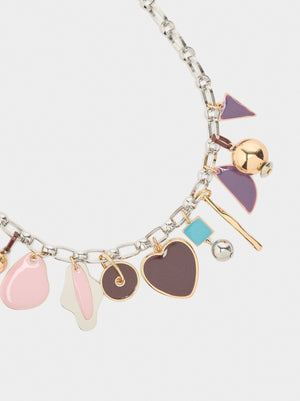 Collar de eslabones colgantes con esmalte