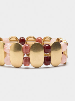 Pulsera elástica de cuentas efecto piedra