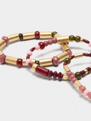 Set de pulseras elásticas cuentas efecto piedra