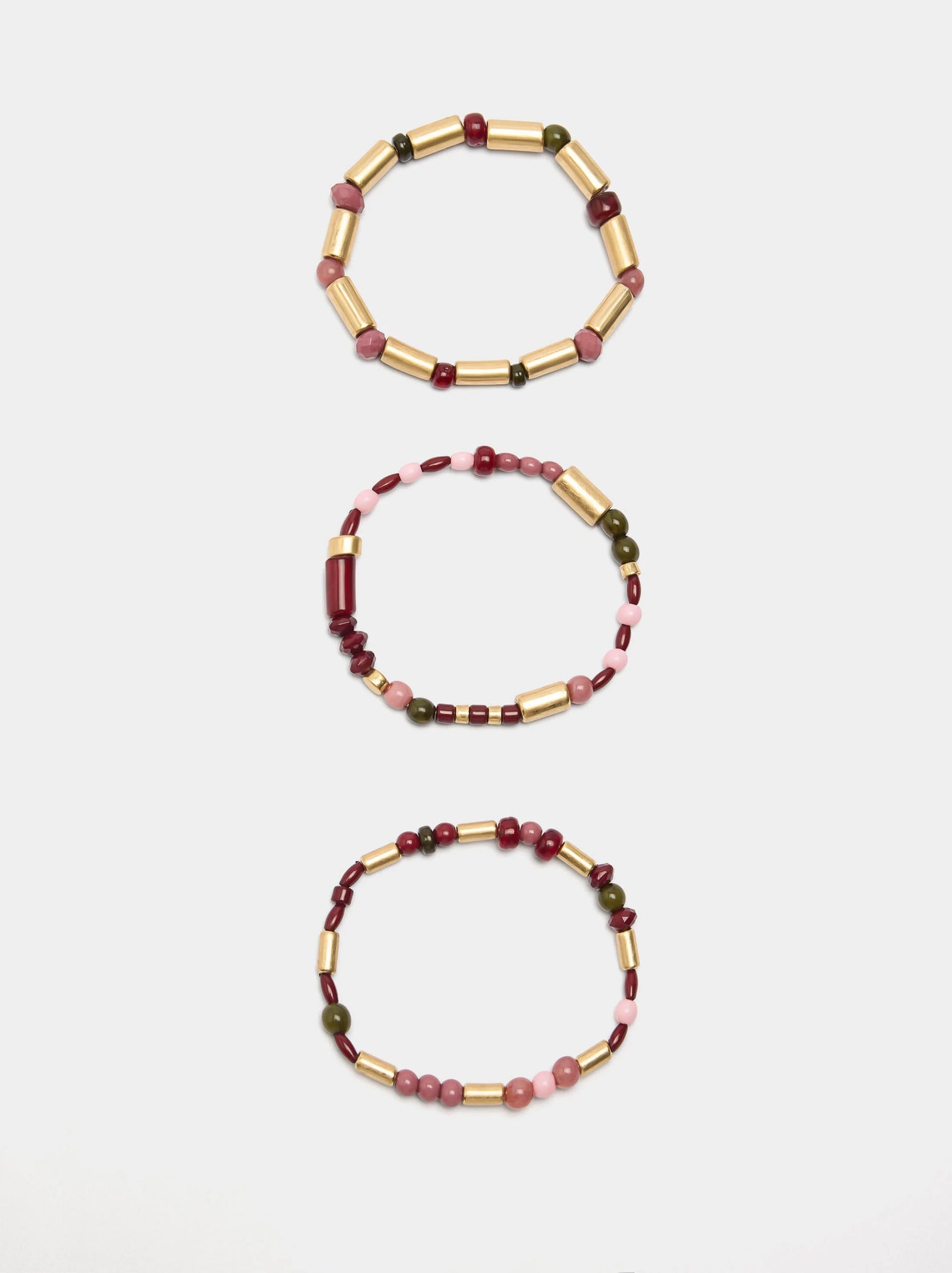 Set de pulseras elásticas cuentas efecto piedra
