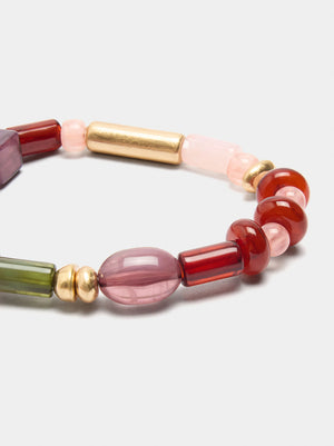 Pulsera elástica multicolor efecto piedra