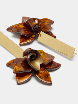 Pendientes maxi barra con flor