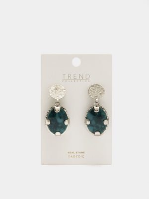 Pendientes maxi ovalados con piedras