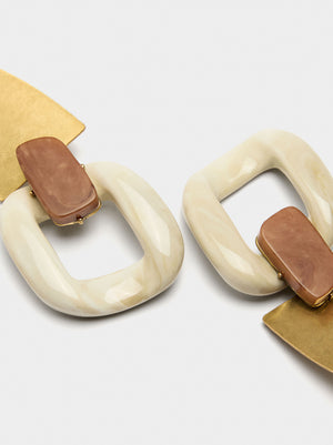 Pendientes maxi geométricos de piedras