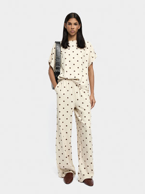 Pantalón de lunares con cintura elástica