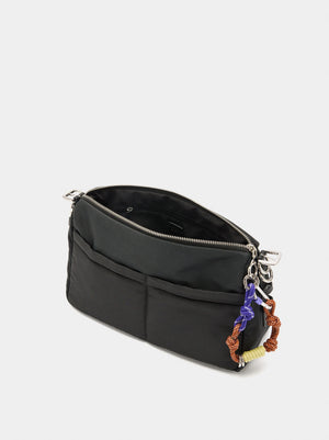 Bolso bandolera de nylon con colgante
