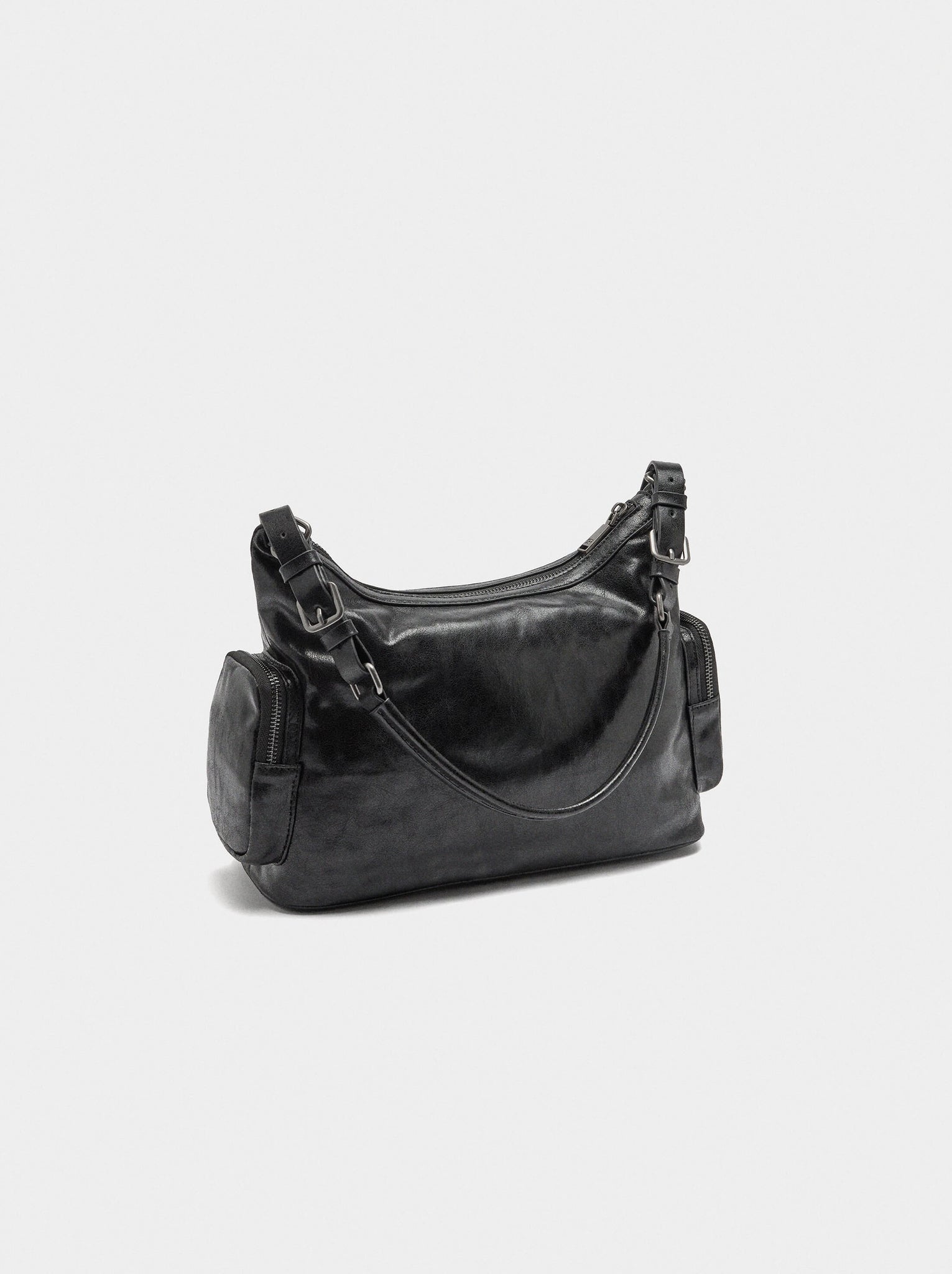 Bolso de hombro de efecto envejecido