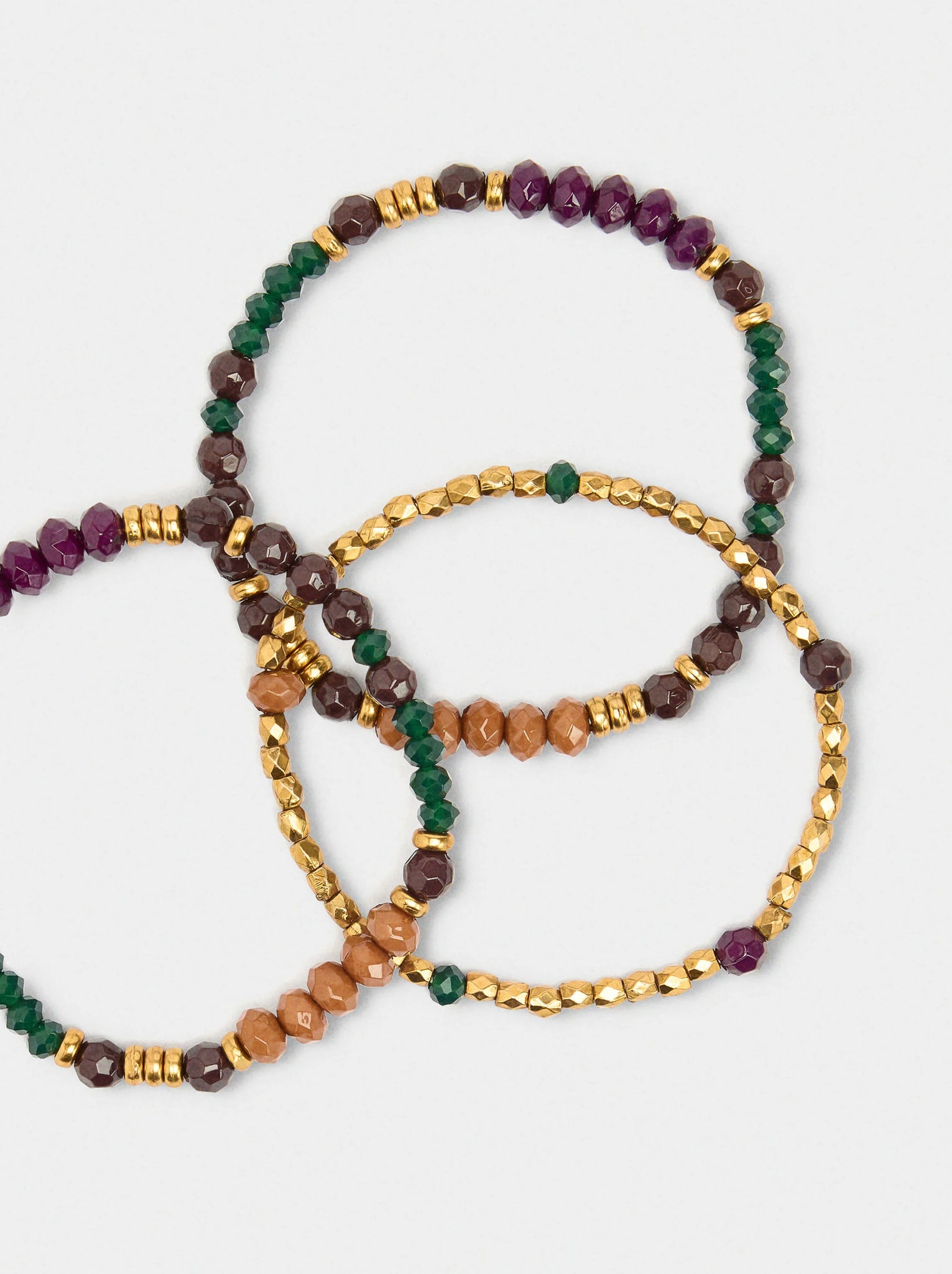 Set de pulseras elásticas de abalorios multicolor