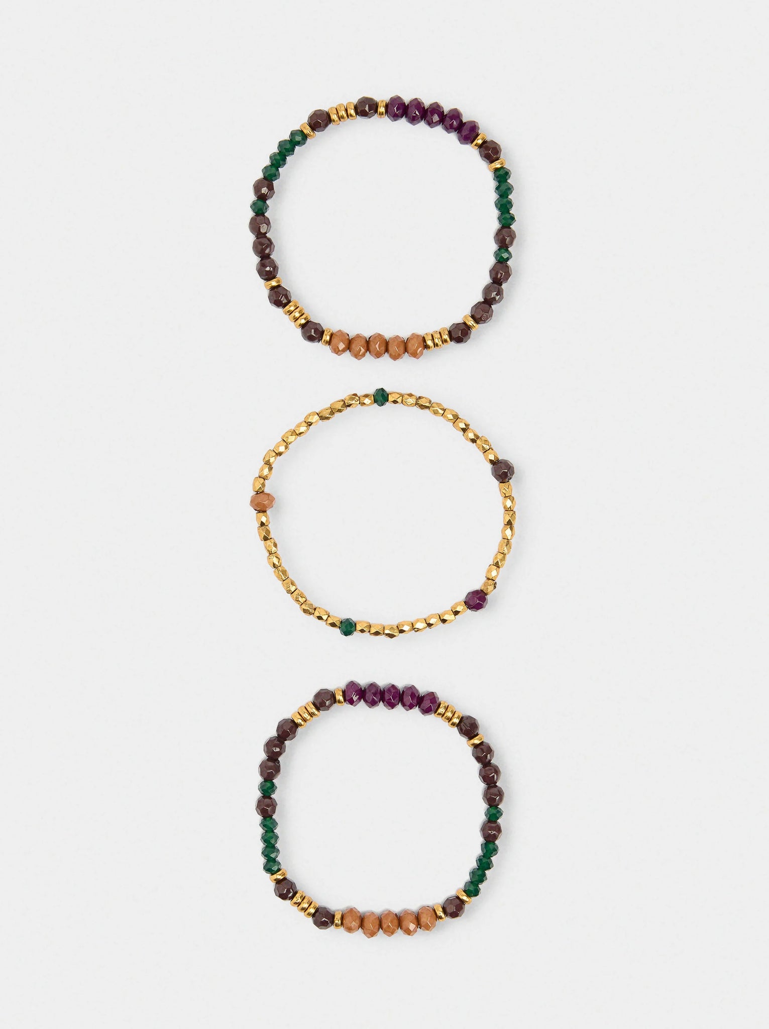 Set de pulseras elásticas de abalorios multicolor