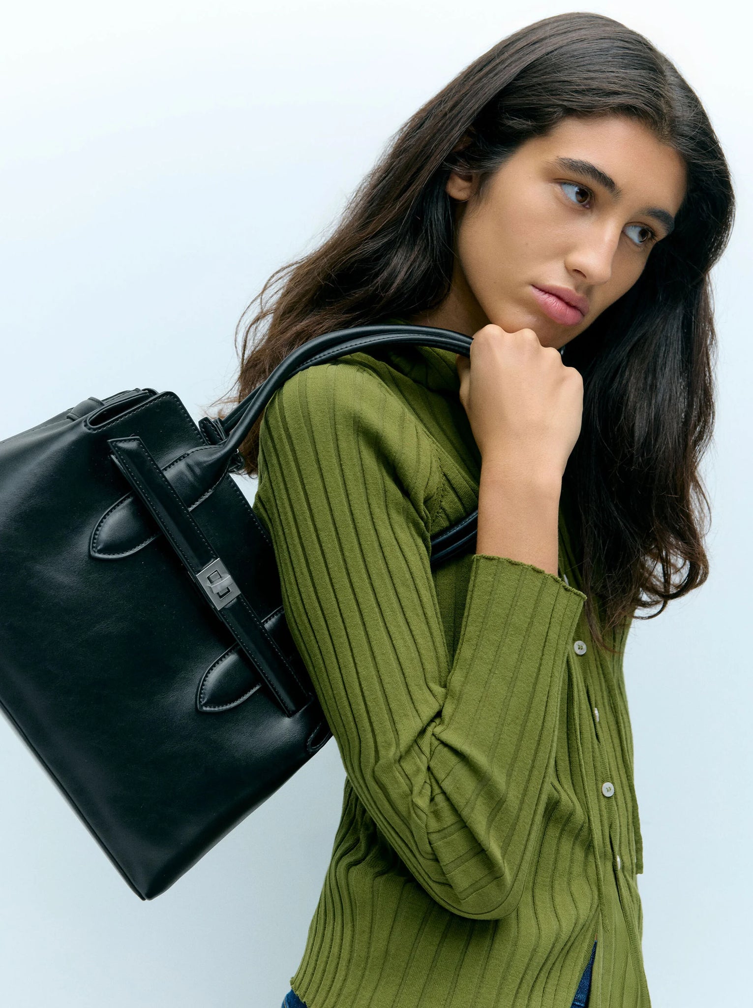 Bolso tote con cinturón