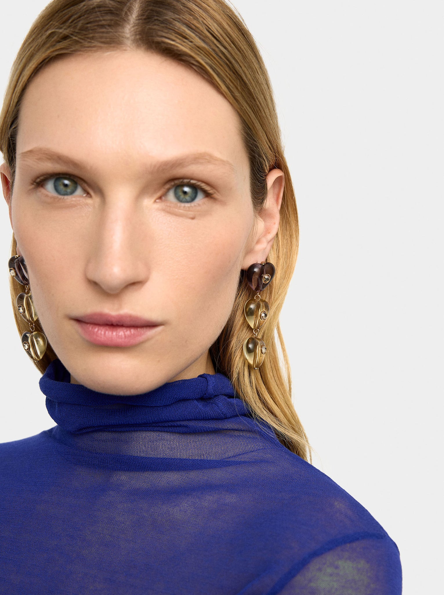 Pendientes largos de corazones