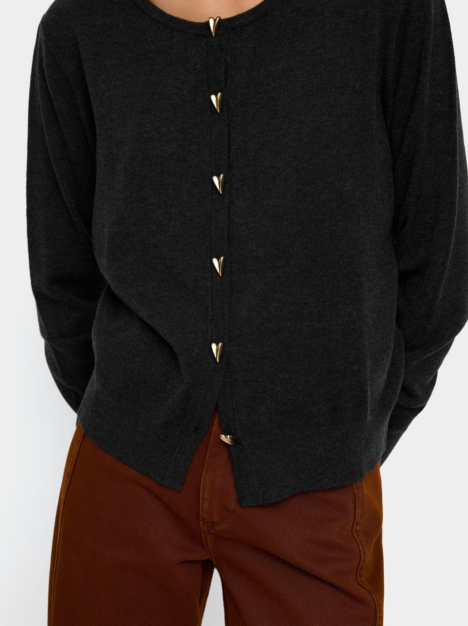 Cárdigan de punto botones corazones