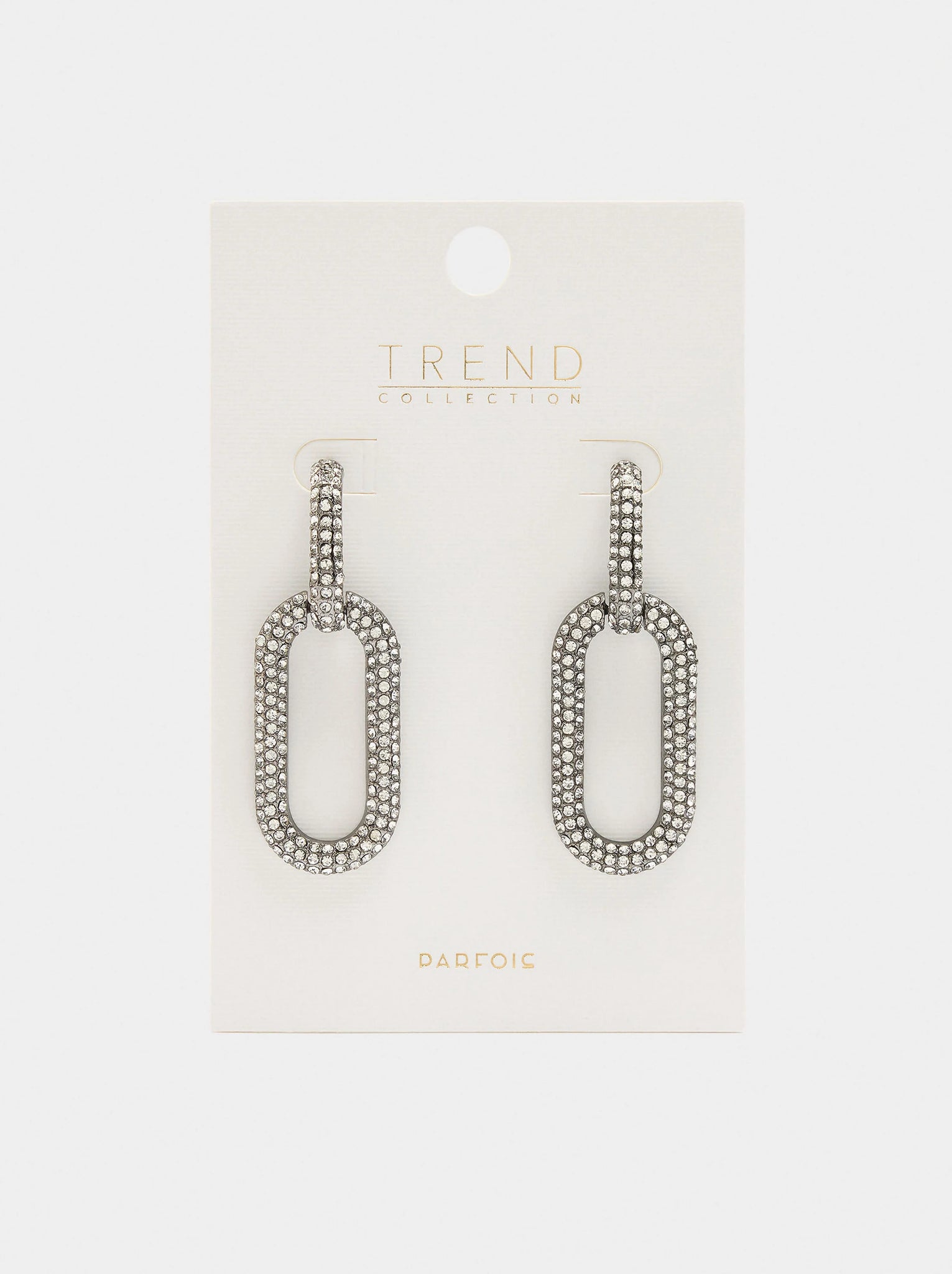 Pendientes largos de aros con cristales