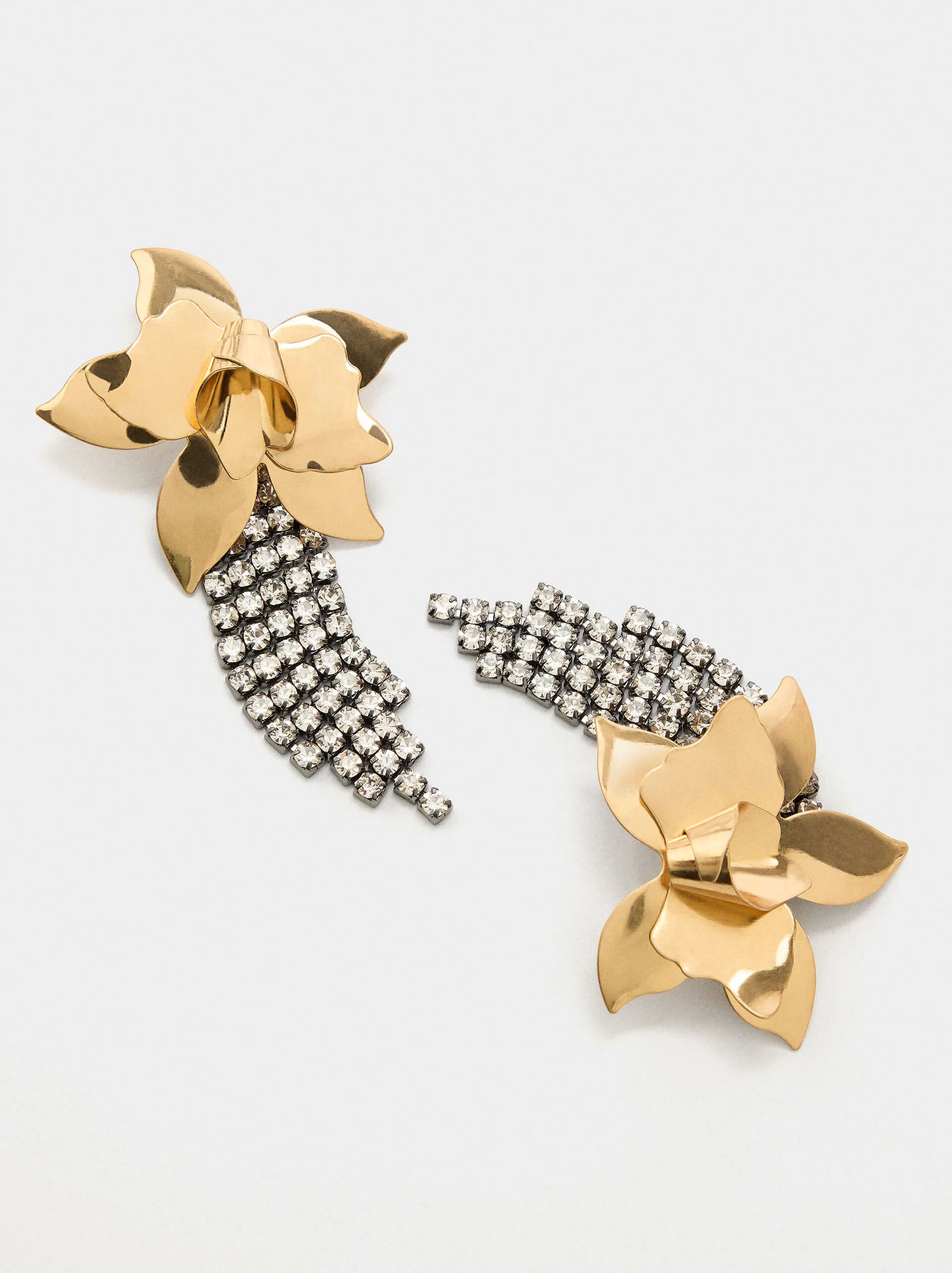 Pendientes maxi flor con cristales