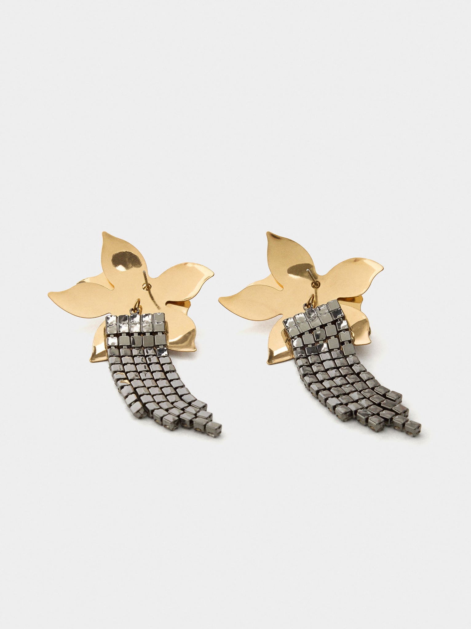 Pendientes maxi flor con cristales