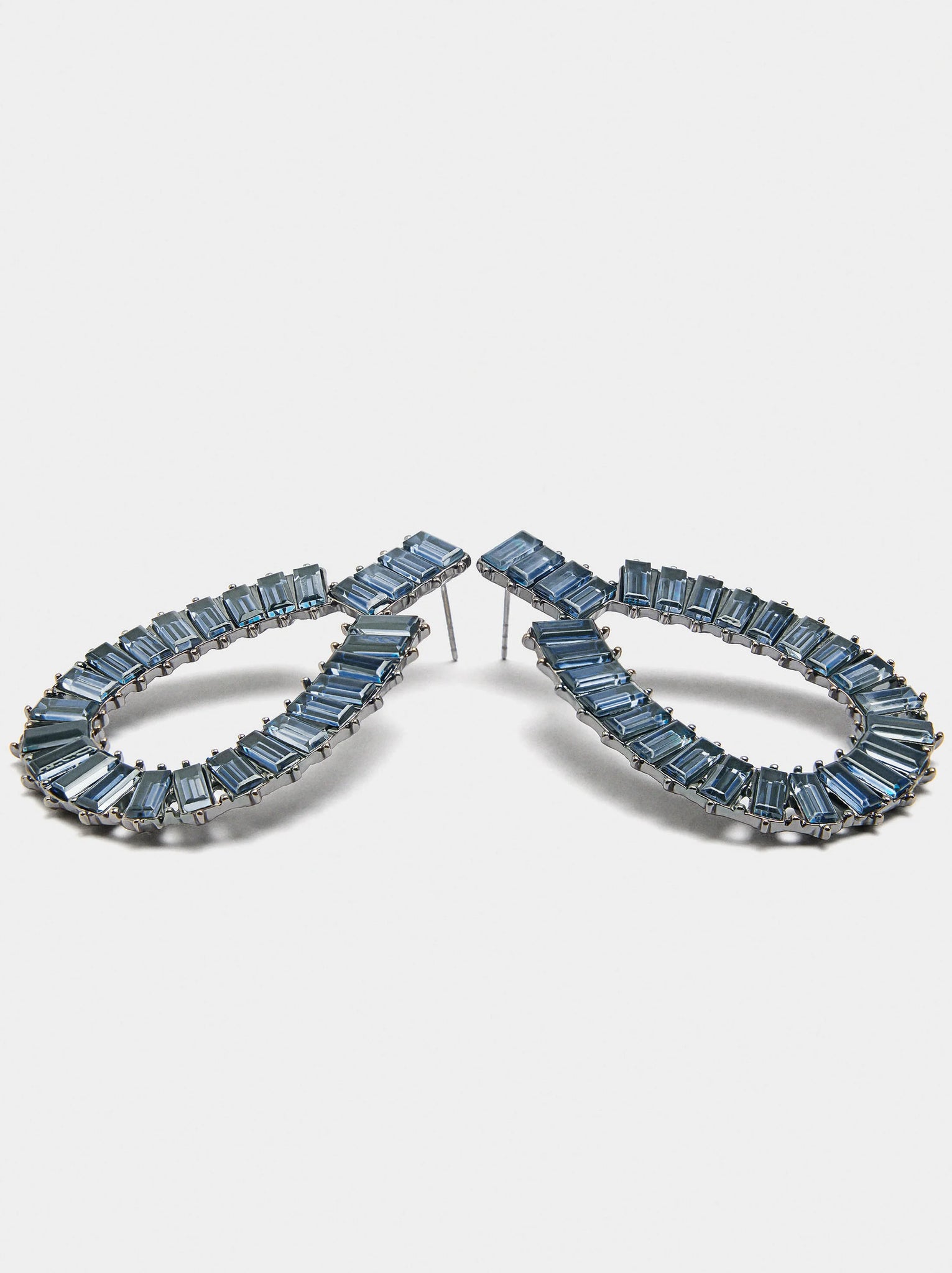 Pendientes maxi ovalados de cristales