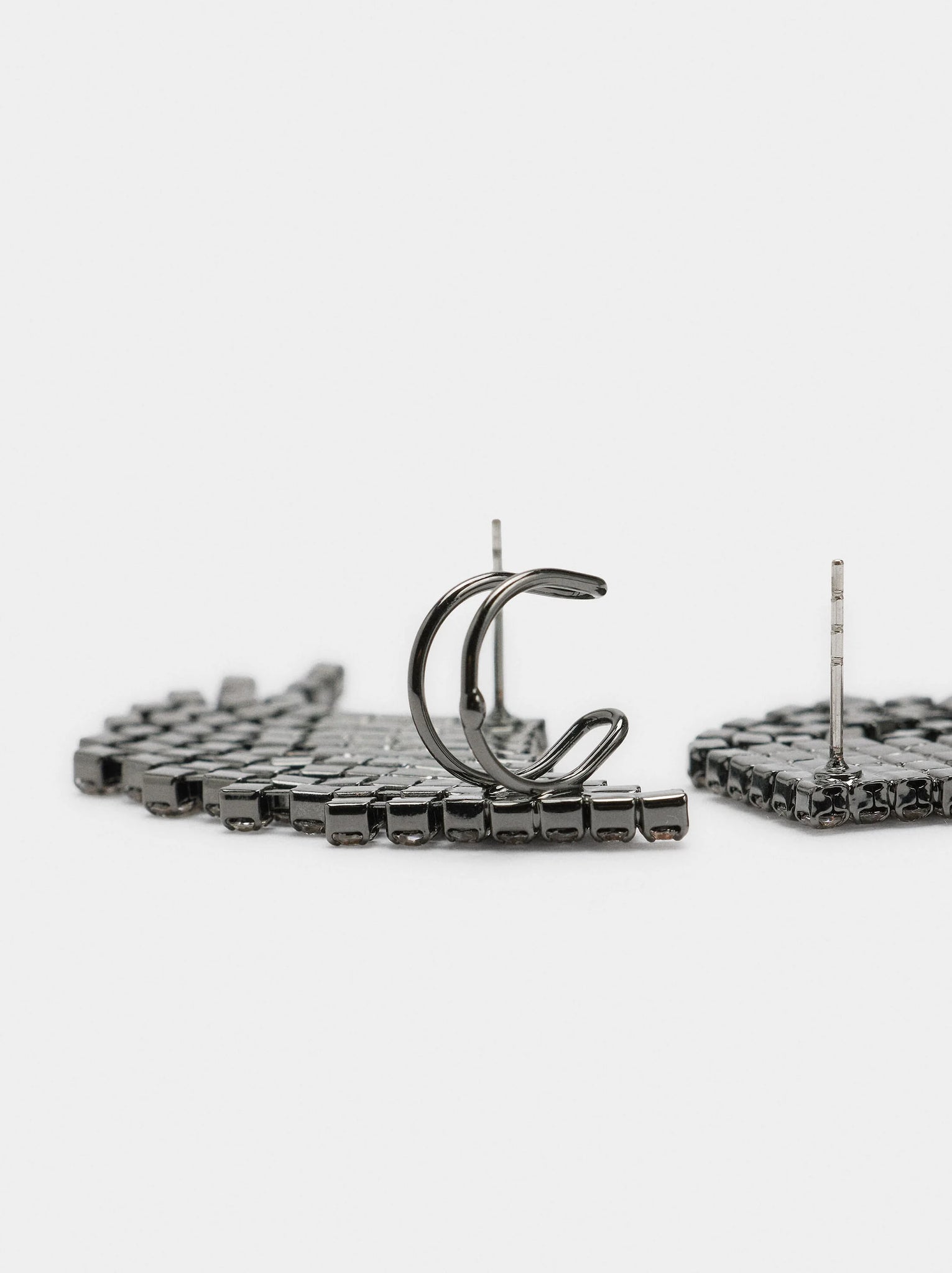 Pendientes ear jacket asas de cristales