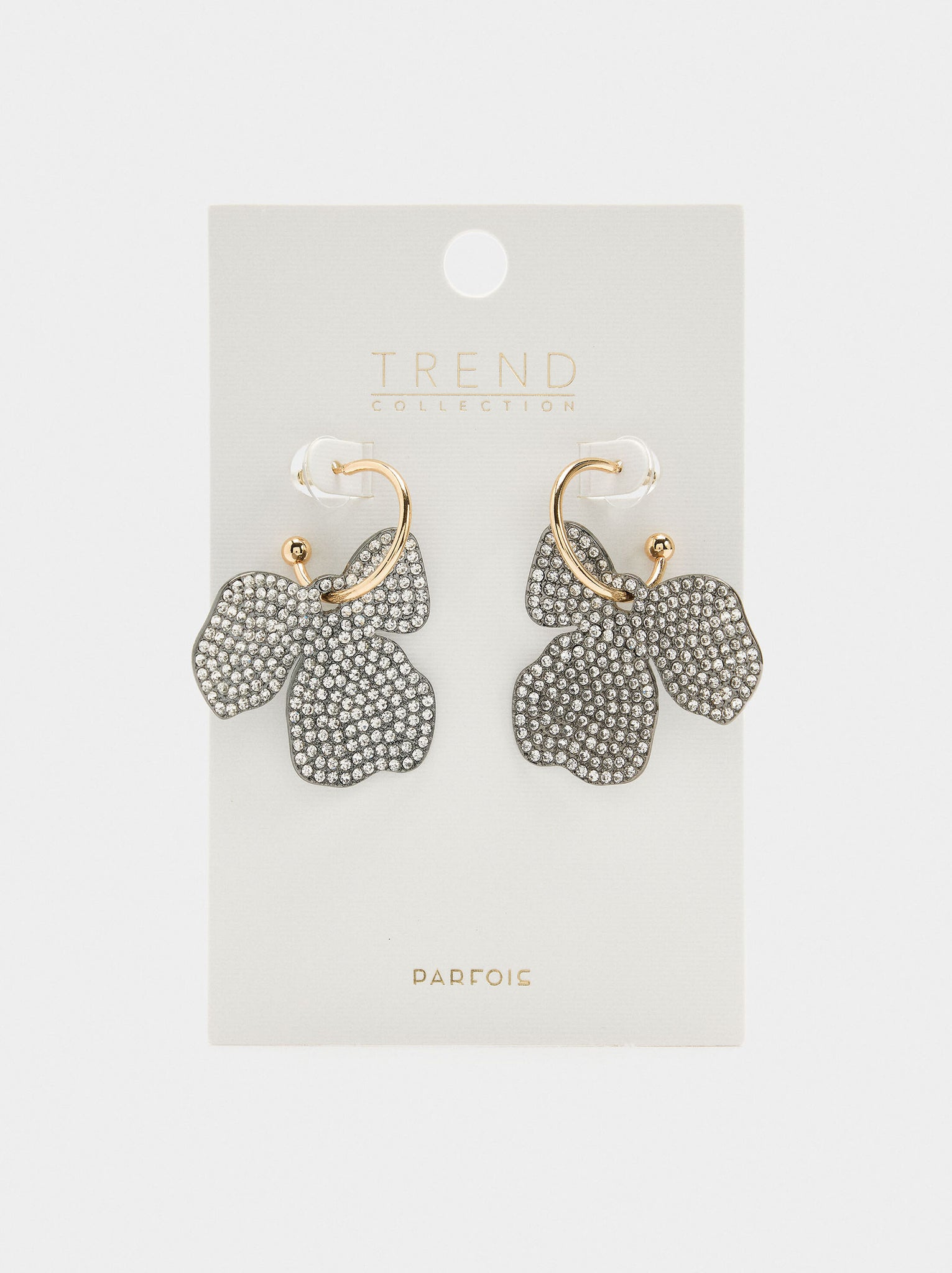 Aros abiertos colgantes de flor con cristales