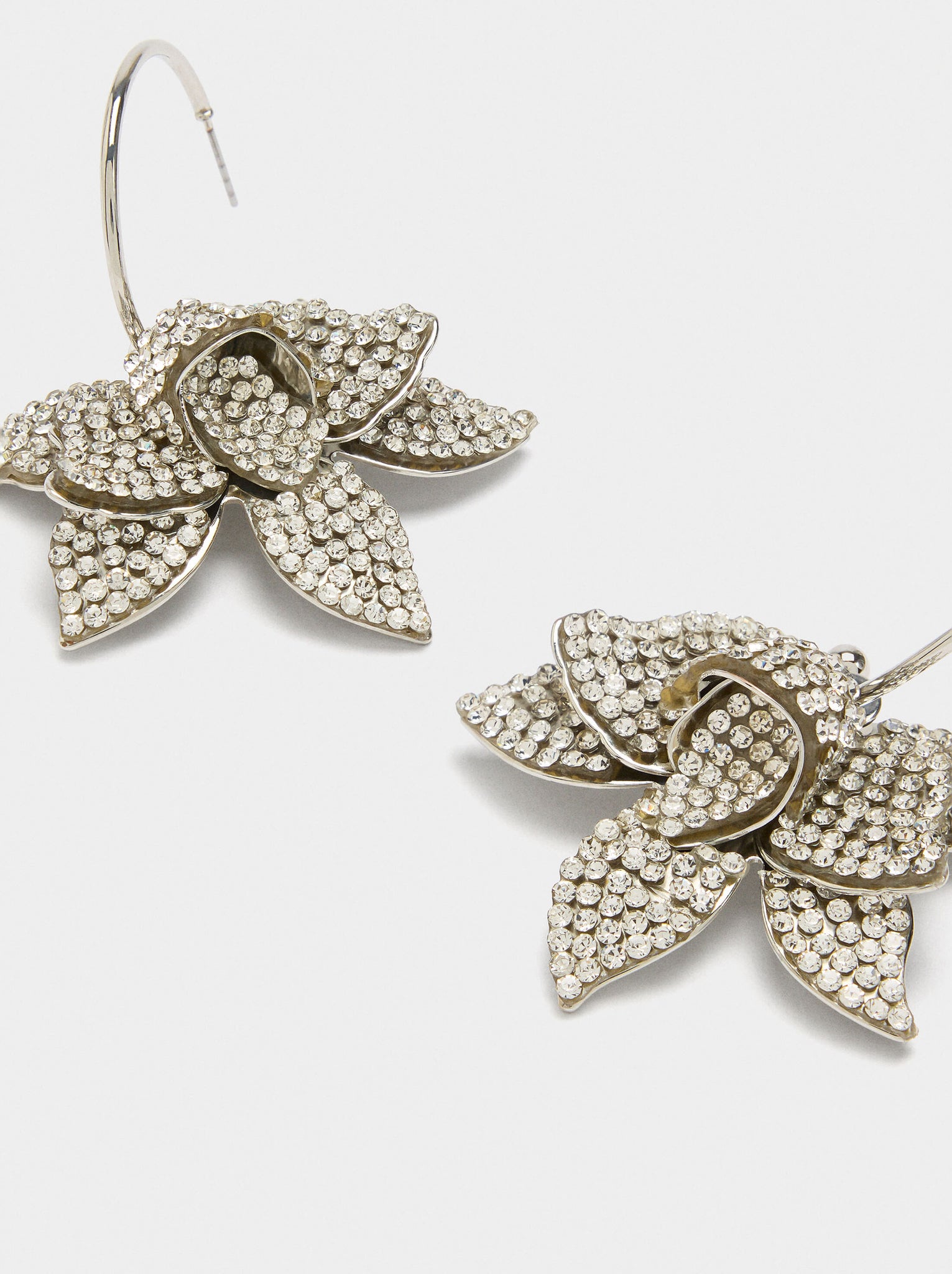 Aros maxi flor con cristales