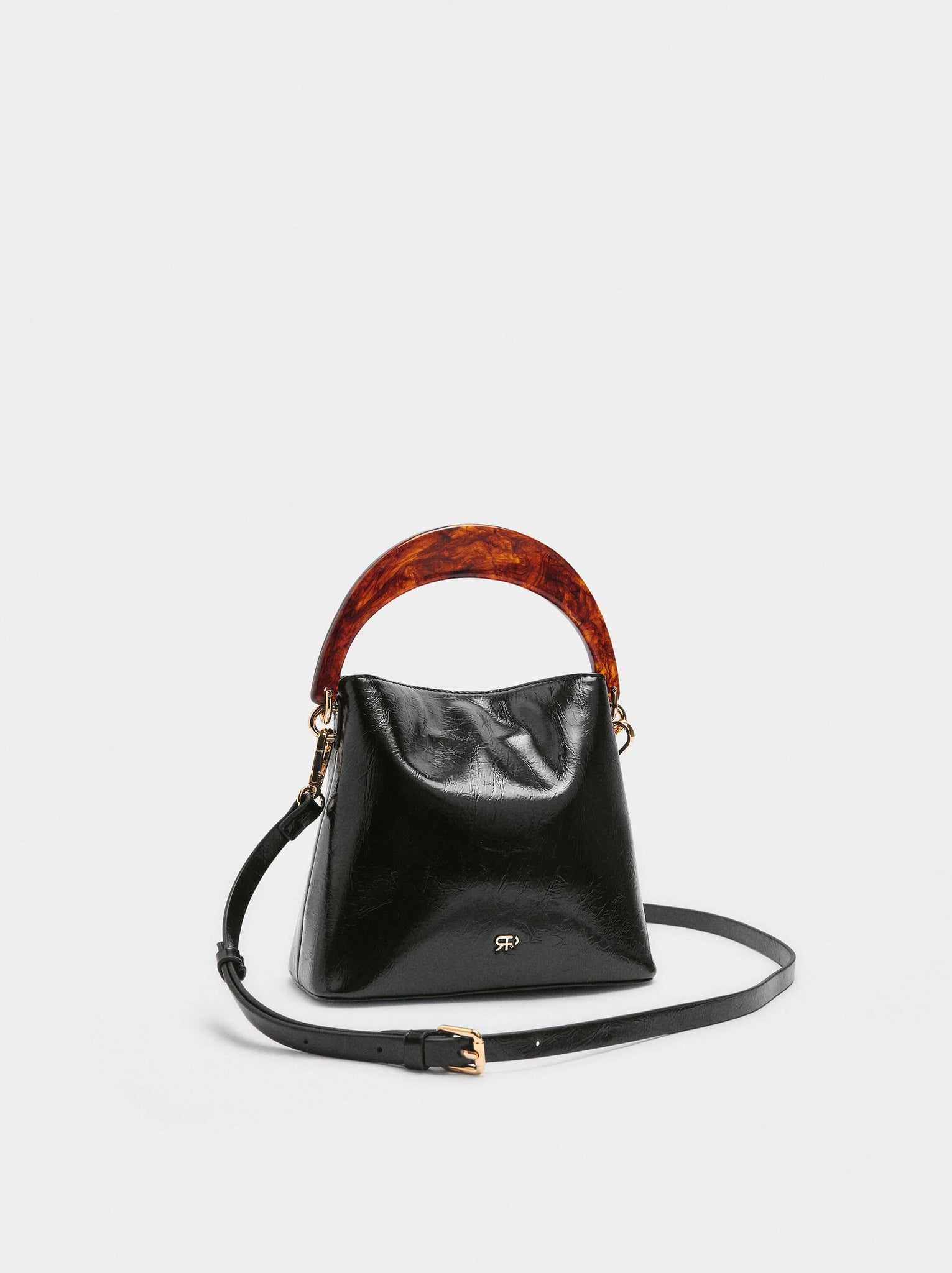 Bolso de mano con asa efecto carey