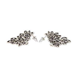 Pendientes Plateados Con Brillantes